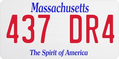 MA license plate 437DR4