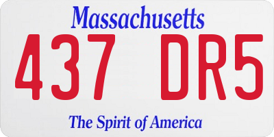 MA license plate 437DR5