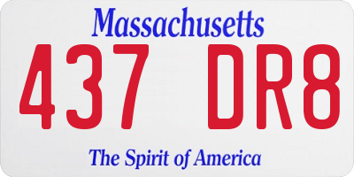 MA license plate 437DR8