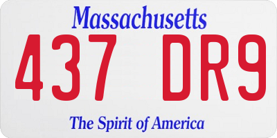 MA license plate 437DR9