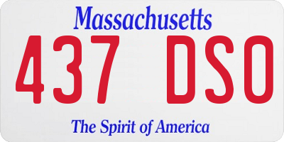 MA license plate 437DS0