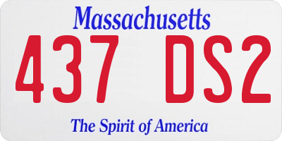 MA license plate 437DS2