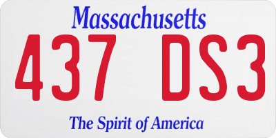 MA license plate 437DS3