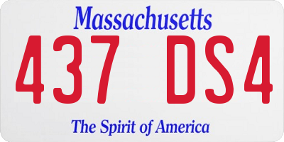 MA license plate 437DS4