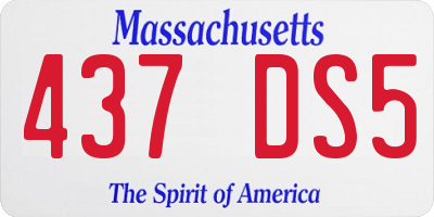 MA license plate 437DS5