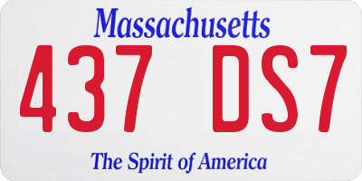 MA license plate 437DS7
