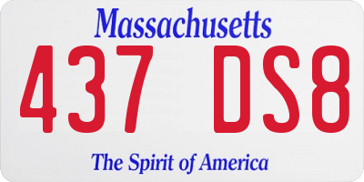 MA license plate 437DS8