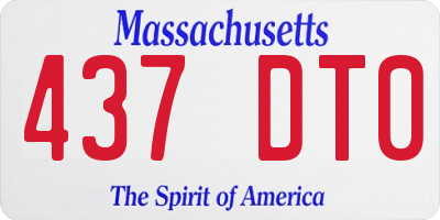 MA license plate 437DT0