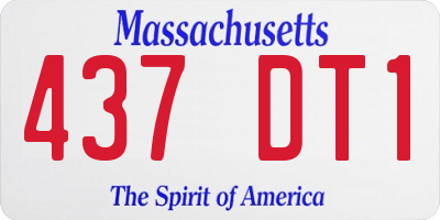 MA license plate 437DT1