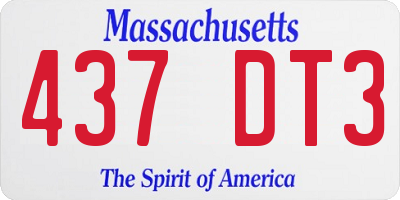 MA license plate 437DT3