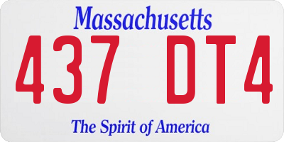 MA license plate 437DT4