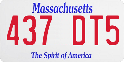 MA license plate 437DT5