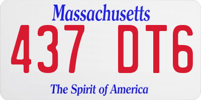 MA license plate 437DT6