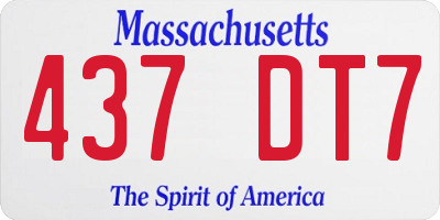 MA license plate 437DT7