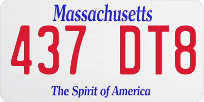 MA license plate 437DT8
