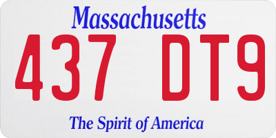 MA license plate 437DT9
