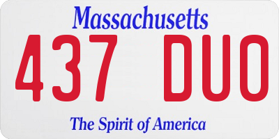 MA license plate 437DU0