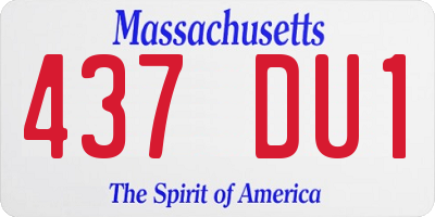 MA license plate 437DU1