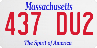 MA license plate 437DU2
