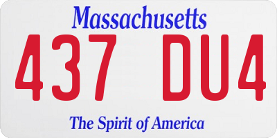 MA license plate 437DU4
