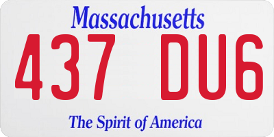 MA license plate 437DU6