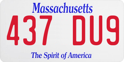 MA license plate 437DU9