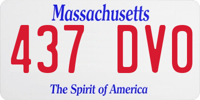 MA license plate 437DV0