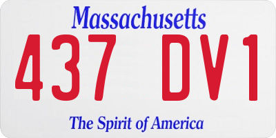 MA license plate 437DV1