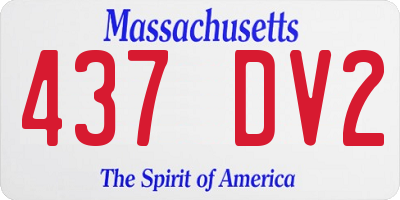 MA license plate 437DV2