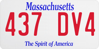 MA license plate 437DV4