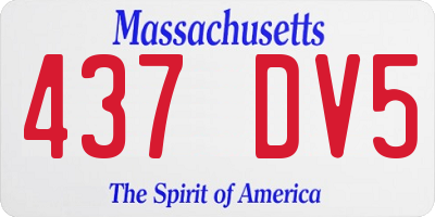 MA license plate 437DV5
