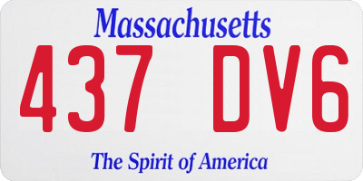 MA license plate 437DV6