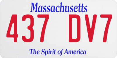 MA license plate 437DV7