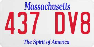 MA license plate 437DV8