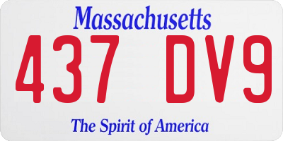 MA license plate 437DV9