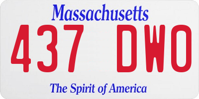 MA license plate 437DW0