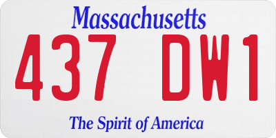 MA license plate 437DW1
