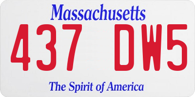MA license plate 437DW5