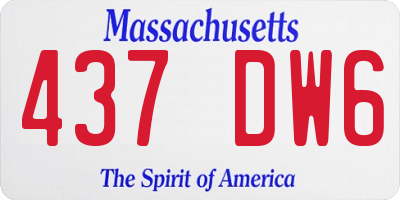 MA license plate 437DW6