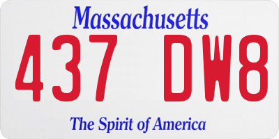 MA license plate 437DW8