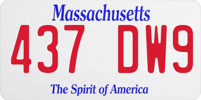 MA license plate 437DW9