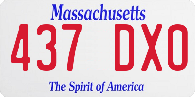 MA license plate 437DX0