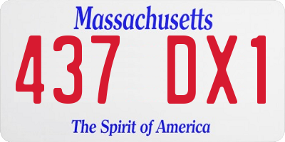 MA license plate 437DX1