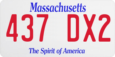 MA license plate 437DX2