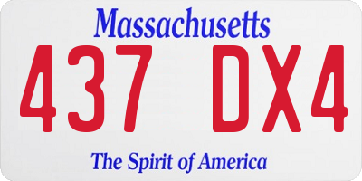 MA license plate 437DX4