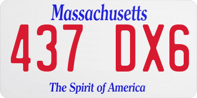 MA license plate 437DX6
