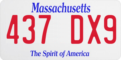 MA license plate 437DX9