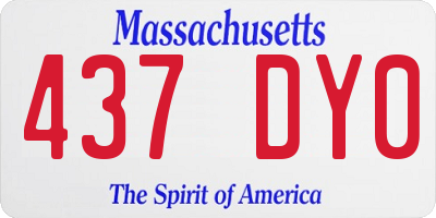 MA license plate 437DY0