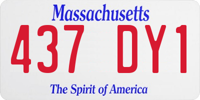 MA license plate 437DY1