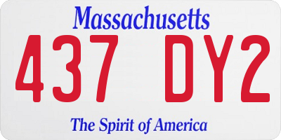 MA license plate 437DY2
